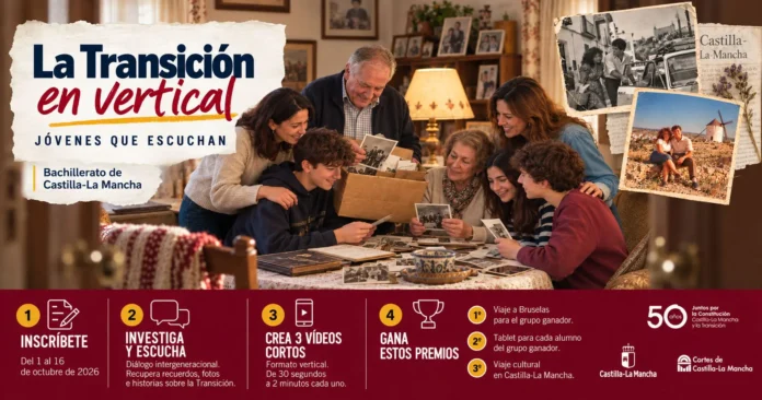 Abierto el certamen “La Transición en vertical. Jóvenes que escuchan”, una actividad del programa conmemorativo ‘50 años juntos’ organizado por el Gobierno de Castilla-La Mancha