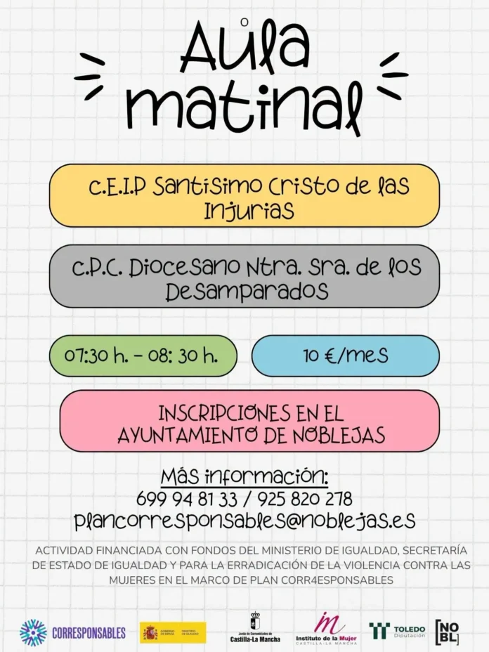 Abierto el plazo de inscripción para Aula Matinal, Chupetines y Ludoteca 2026/2027