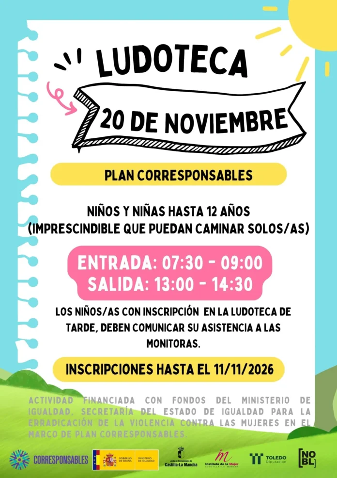 Abierto el plazo de inscripción para la ludoteca del 20 de noviembre
