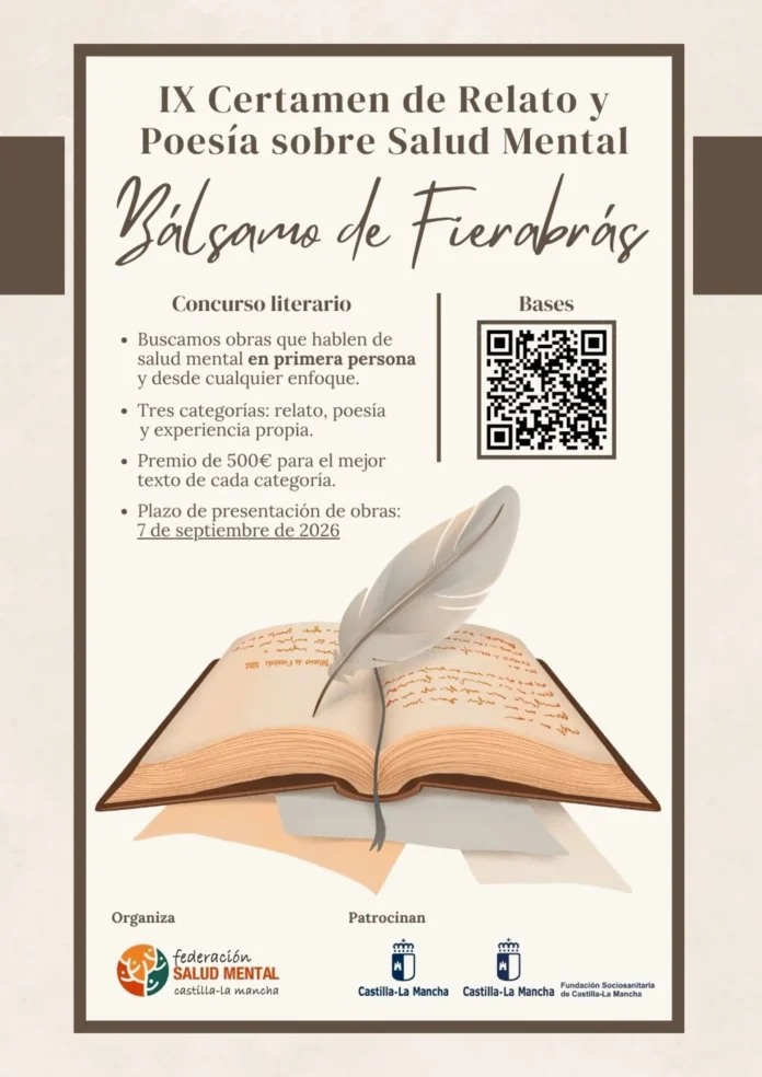 Abierto el plazo del Certamen de Relato y Poesía 'Bálsamo de Fierabrás', que premia obras que aborden la salud mental