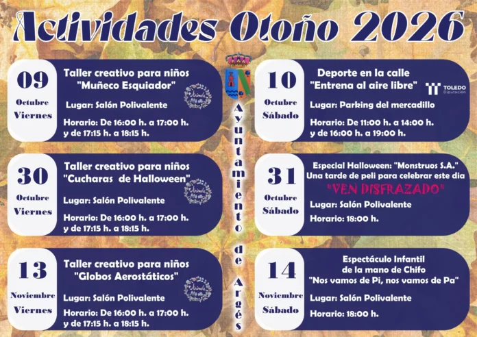 ACTIVIDADES OTOÑO 2026  ¡Ven a disfrutar de las actividades programadas!