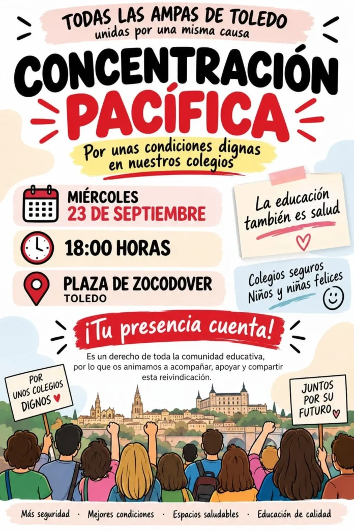 AMPAS de Toledo se concentran este miércoles en Zocodover para exigir climatización adecuada de los colegios