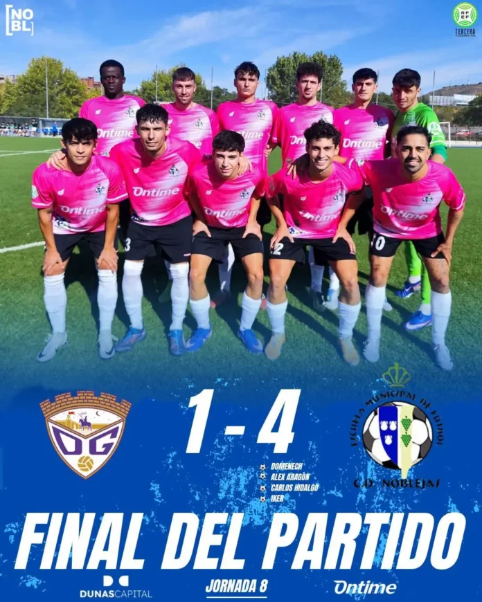 El CD Noblejas logra su primera victoria a domicilio con un contundente 1-4