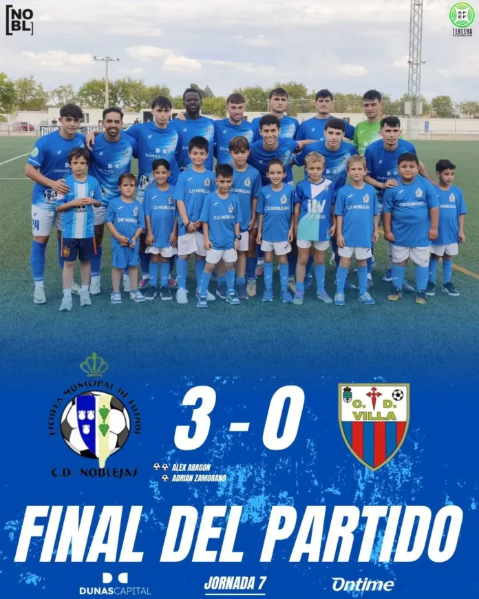 El CD Noblejas vuelve a sonreír con una victoria por 3-0 ante el CD Villa