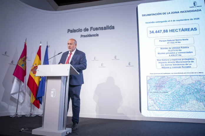 El Gobierno de Castilla-La Mancha moviliza 22,5 millones de euros para la reconstrucción de la zona afectada por el incendio de La Mierla