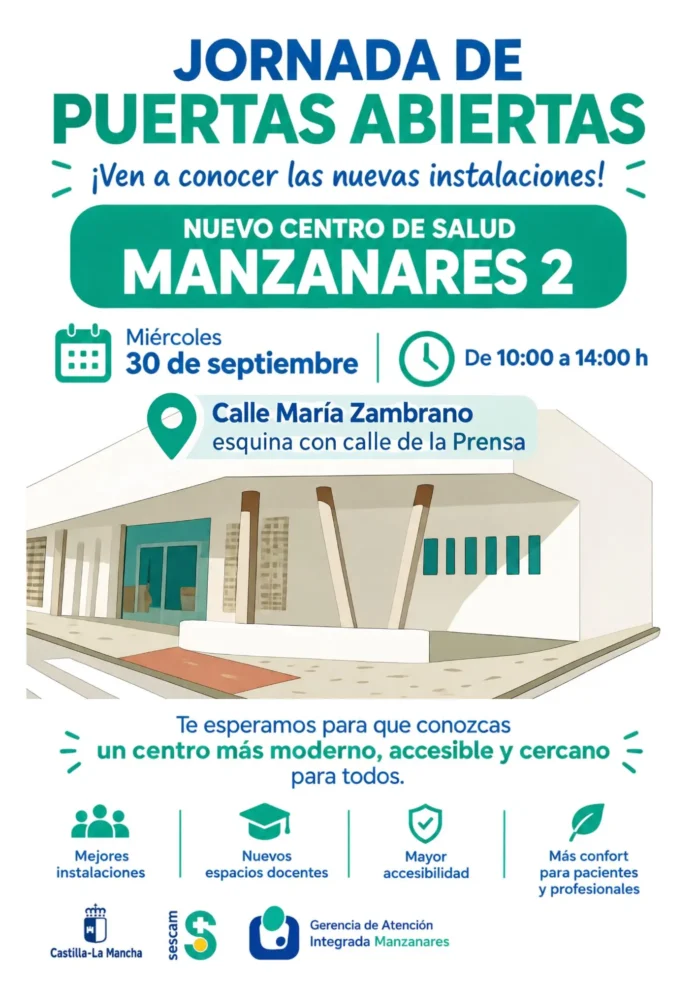 El nuevo Centro de Salud Manzanares 2 iniciará su actividad asistencial el próximo 5 de octubre