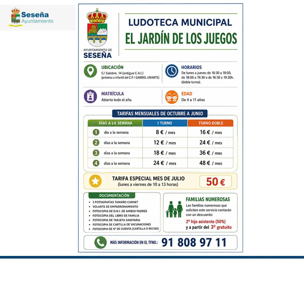 Ludoteca municipal de Seseña: abre el 1 de octubre