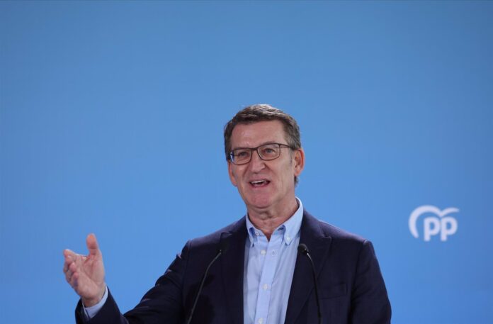 El presidente del PP, Alberto Núñez Feijóo