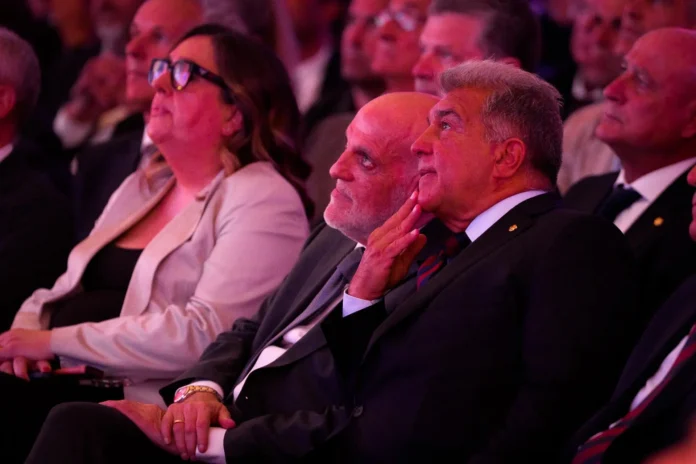 Fútbol.- Joan Laporta: "El Real Madrid quiere reventarlo todo, suerte que Tebas no se deja amedrentar"