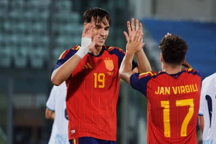 Fútbol/Sub-21.- España fulmina (0-13) a San Marino con cinco goles de Carlos Espí