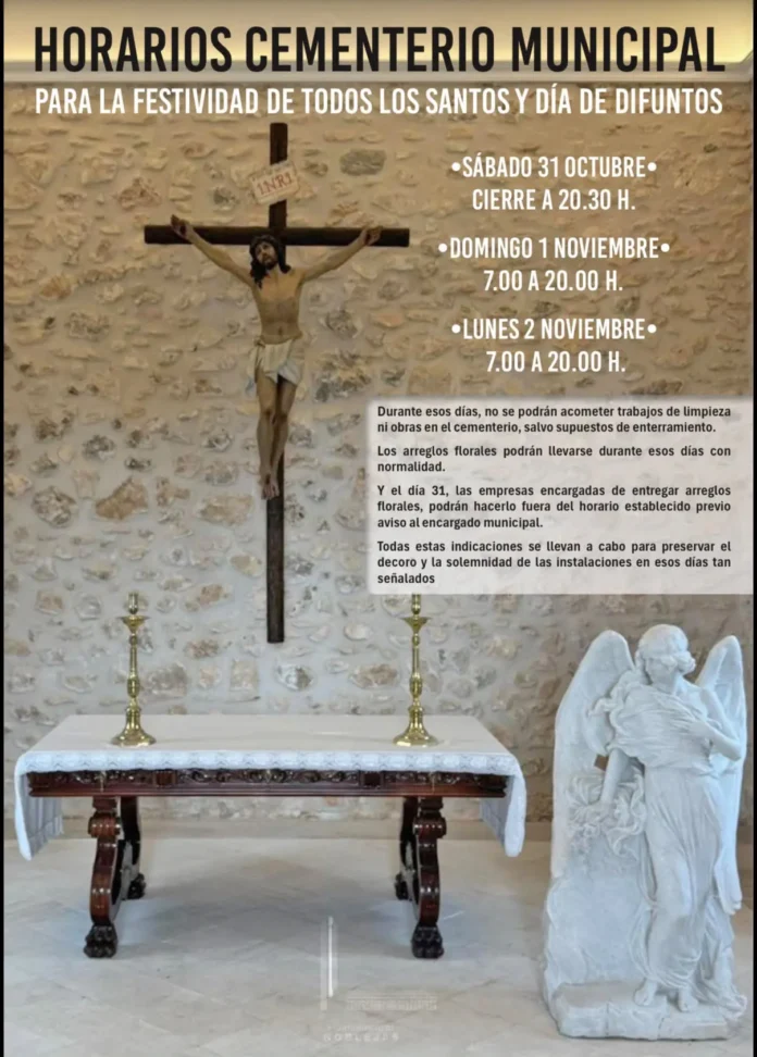 Horarios y normas del Cementerio Municipal por la festividad de Todos los Santos
