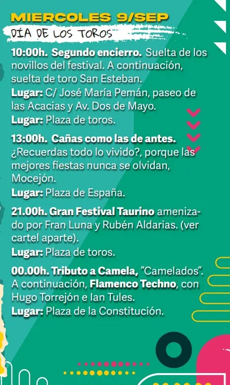 Miércoles 9/SEP Día de los toros