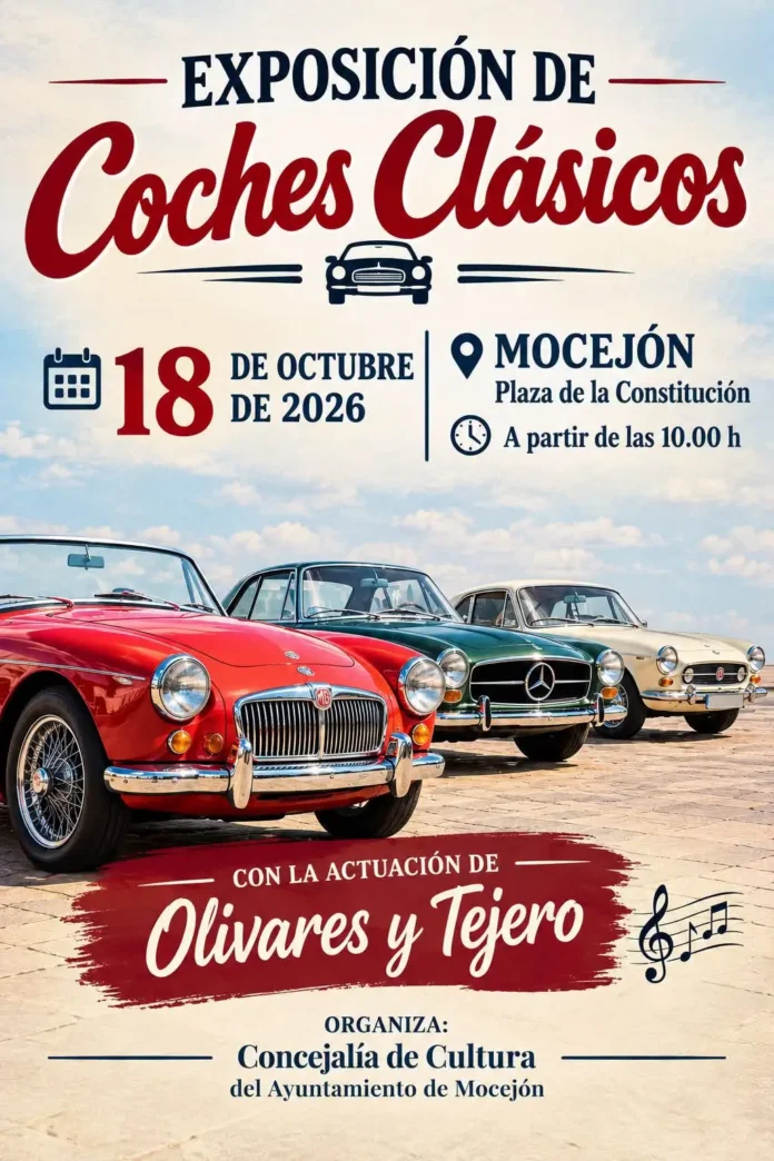 MOCEJÓN ACOGERÁ EL 18 DE OCTUBRE UNA EXPOSICIÓN DE COCHES CLÁSICOS