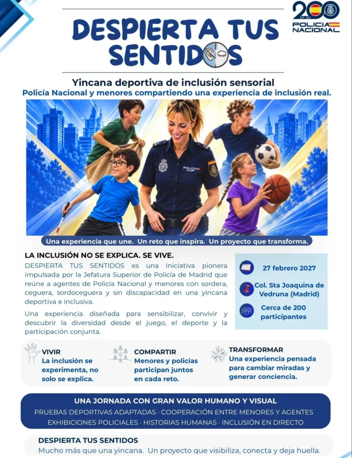 Varios.- La Policía Nacional impulsa una yincana de inclusión sensorial en Madrid con cerca de 200 menores
