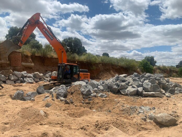 Obras en el colector de Bargas