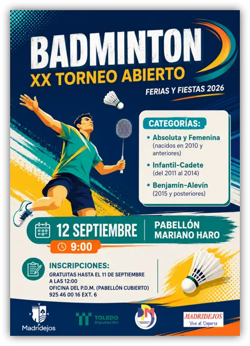 XX Torneo abierto Bádminton – Feria y Fiestas 2026