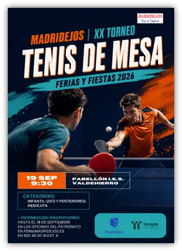XX Torneo de Tenis de Mesa – Feria y Fiestas Madridejos 2026